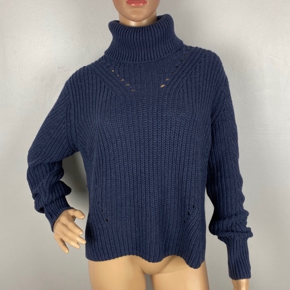 NEW 360SWEATER NAVY TURTLENECK SWEATER - Picture 2 of 6